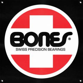 Bones Bearings OG Swiss Banner - Black 30" x 30" - PRE-ORDER