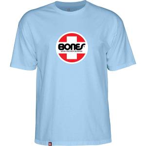 Bones Bearings OG Swiss Circle T-Shirt - Baby Blue - PRE-ORDER