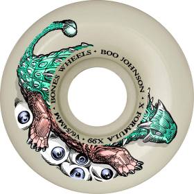 56mm 99a Bones X-Formula V6 Wide-Cut Boo Johnson Dino-Sortas Wheels - White