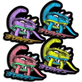 Bones Wheels Dino-Sortas 4 Sticker Pack - 3"