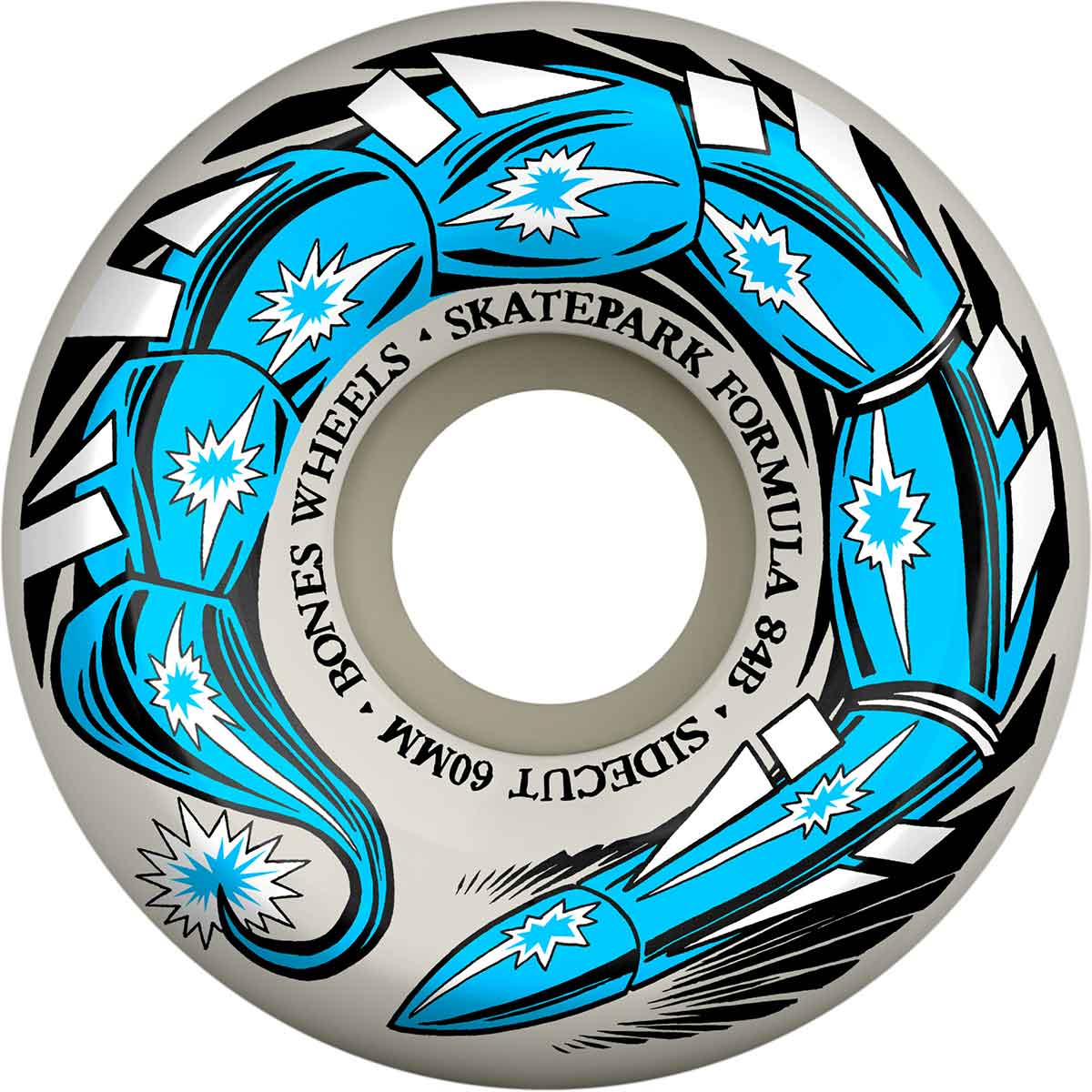 Bones SPF P5 Sidecut Scorpeedo Skateboard Wheels - White Bones SPF P5 Sidecut Scorpeedo Skateboard Wheels - White