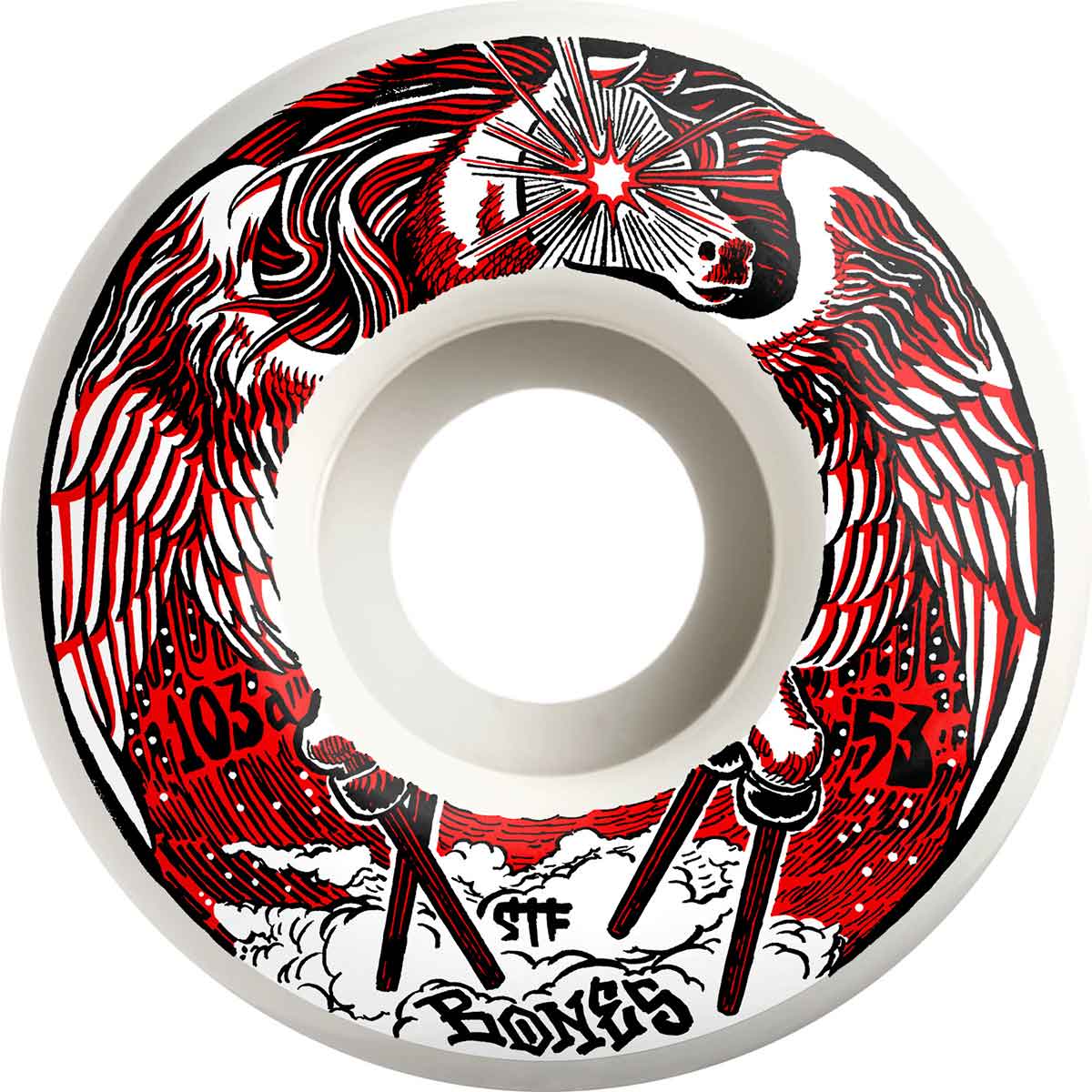 Bones STF V1 Standard Peg-Leg-Asus Skateboard Wheels - White