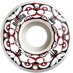 53mm 103a Bones STF V4 Wide 4 Dog Night Wheels - White/Red