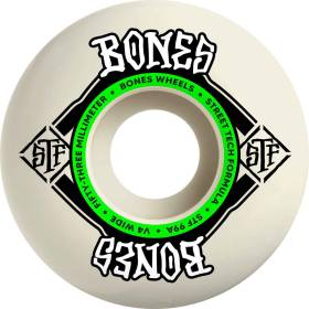 53mm 99a Bones STF V4 Wide Annuals Wheels - White/Green