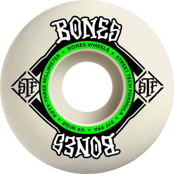 Bones STF V5 Sidecut Skateboard Wheels - White/Red 54mm 103a