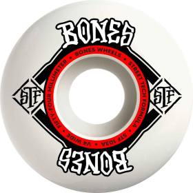 54mm 103a Bones STF V4 Wide Annuals Wheels - White/Red