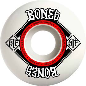 55mm 103a Bones STF V4 Wide Annuals Wheels - White/Red