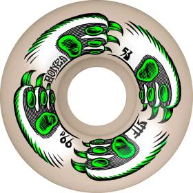 53mm 99a Bones STF V5 Sidecut Kitty Twister Wheels - White/Green