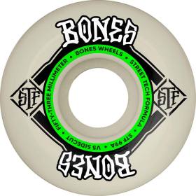 53mm 99a Bones STF V5 Sidecut Wheels - White/Green