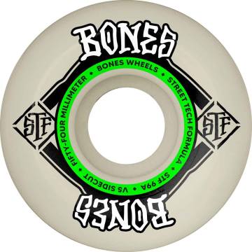 Bones STF V4 Wide Dog Night Skateboard Wheels - White/Green