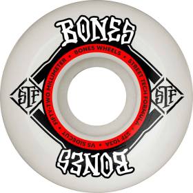 52mm 103a Bones STF V5 Sidecut Wheels - White/Red