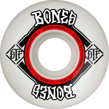 Bones STF V5 Sidecut Skateboard Wheels - White/Green 52mm 99a