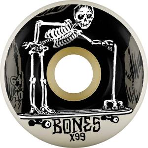 64mm 99a Bones X-Formula Better Sk8 Wheels - White