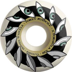 53mm 99a Bones X-Formula V1 Standard Pudwill Eyeing Saucers Wheels - White