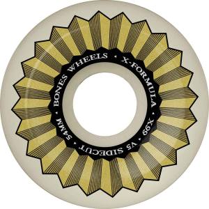 54mm 99a Bones X-Formula V5 Side-Cut Wheels - White/Gold