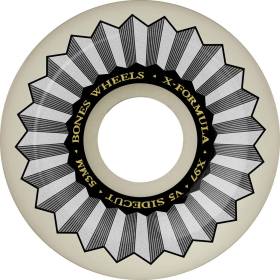 53mm 97a Bones X-Formula V5 Side-Cut Wheels - White/Silver