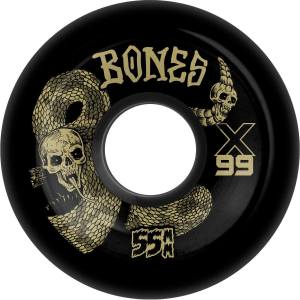 55mm 99a Bones X-Formula V6 Wide-Cut Death Venom Wheels - Black
