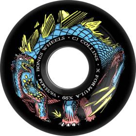 55mm 99a Bones X-Formula V6 Wide-Cut CJ Collins Dino-Sortas Wheels - Black