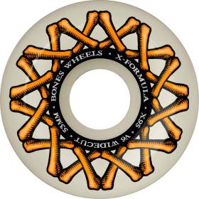 53mm 95a Bones X-Formula V6 Wide-Cut Wheels - White/Orange