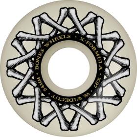 54mm 97a Bones X-Formula V6 Wide-Cut Wheels - White/SIlver