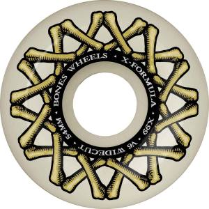 54mm 99a Bones X-Formula V6 Wide-Cut XF Wheels - White/Gold