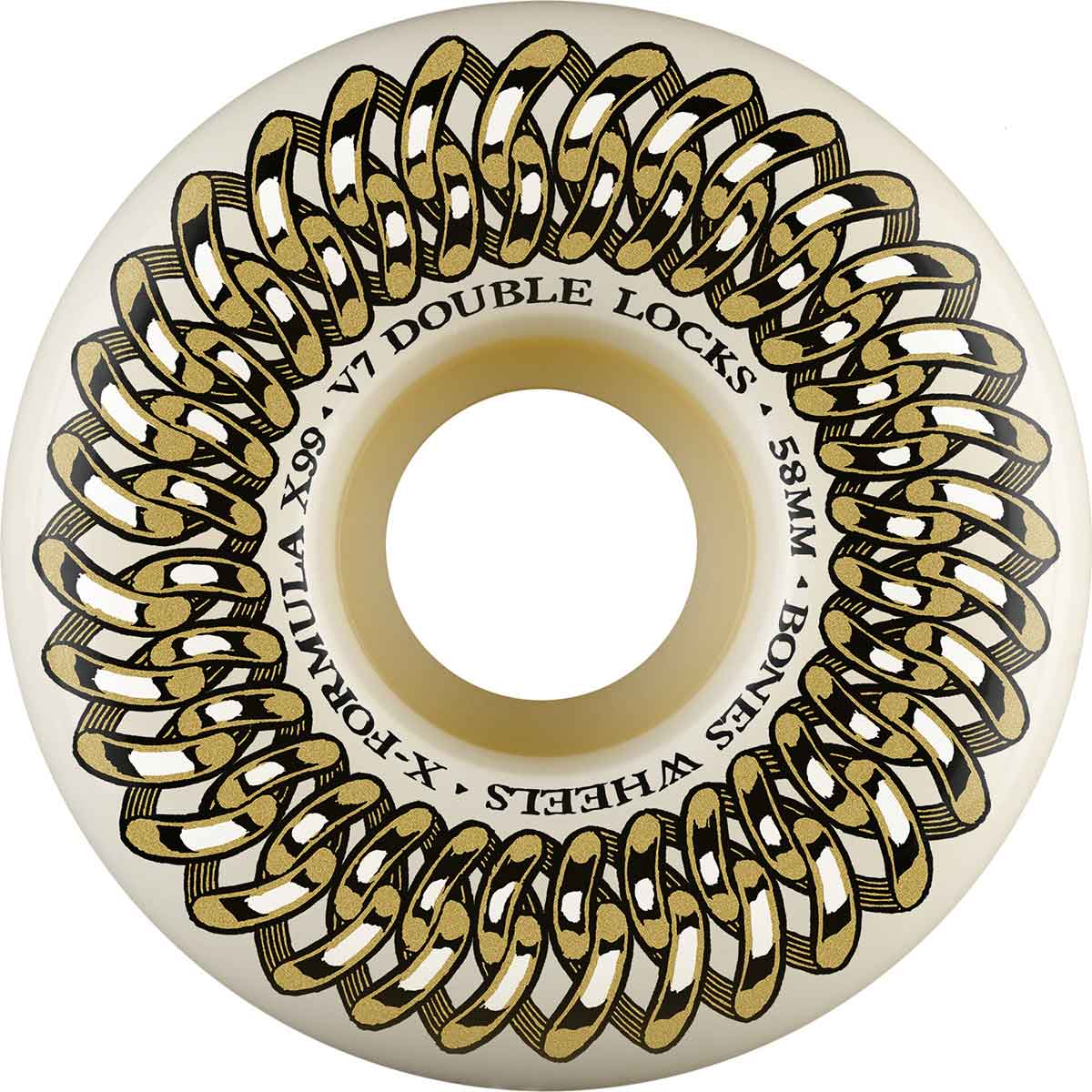Bones X-Formula V7 Double-Lock Skateboard Wheels - Natural 58mm