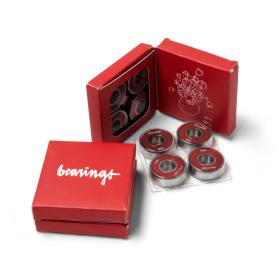 Chocolate Abec-5 Bearings - Silver/Red