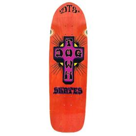 9.523x32.366 Dogtown Bigger Boy Pool Shaped Deck - Orange Stain/Purple Cross