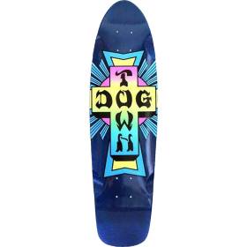 7.75x30.25 Dogtown Cross Logo Cruiser Deck - Blue Stain/Neon Cross