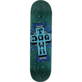 8x31.575 Dogtown Street Cross Logo Deck - Teal Stain/Blue Cross