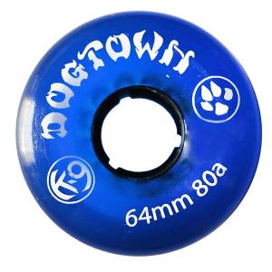 64mm 80a Dogtown K-9 Premium Cruiser Wheels - Clear Blue