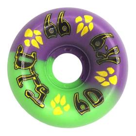 60mm 99a Dogtown K-9 80's Single Conical Wheels - 50-50 Neon Green/Neon Purple