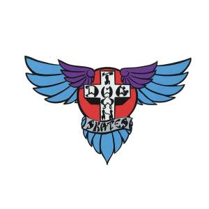 Dogtown Wings 70s Sticker - Blue 4"