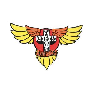 Dogtown Wings 70s Sticker - Yellow 4"