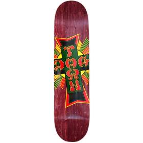 7.75x31.25 Dogtown Street Cross Logo Deck - Purple Stain/Rasta Cross