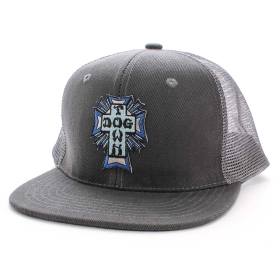 Dogtown Blue Cross Patch Mesh Trucker Hat - Charcoal Grey