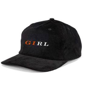 Girl Serif 5-Panel Corduroy Snapback Hat - Black