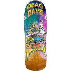 10.1x32.125 Heroin Dead Dave Ghost Train Shaped Deck - Aqua/Pink/Orange Stain