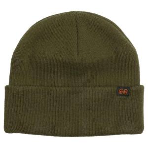 Krooked Eyes Clip Cuff Beanie - Olive/Black/Orange