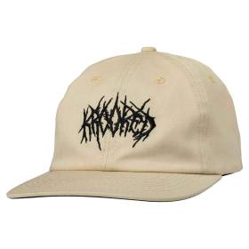 Krooked Necro Skript Cotton Strapback Hat - Off White/Black