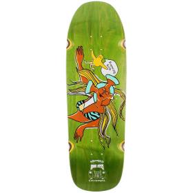 9.81x32 Krooked Ronnie Sandoval Running Wild Wheel Wells Shaped Deck - Green Stain