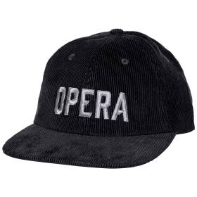 Opera Corduroy Logo Strapback Hat - Black