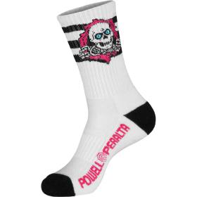 Powell Peralta Ripper Cotton Socks - Stripes Pink/Black/White - PRE-ORDER