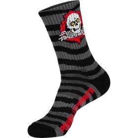 Powell Peralta Ripper Cotton Socks - Stripes Charcoal/Black - PRE-ORDER