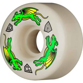 54mm x 34mm 97a Powell Peralta Dragon Formula Nano Rats Wheels - White