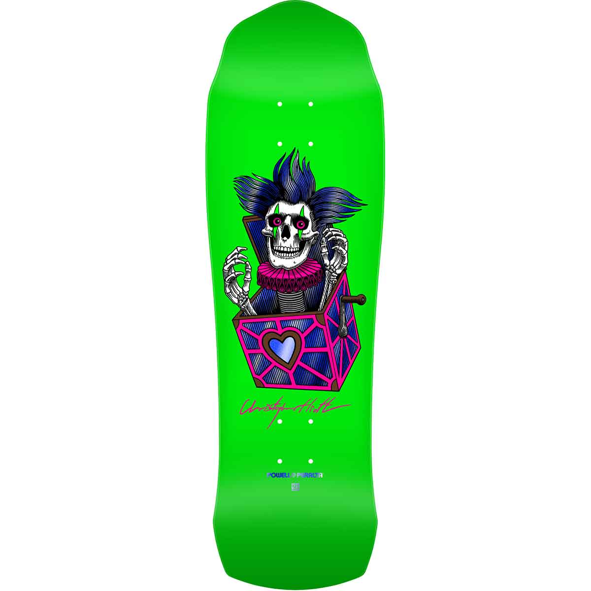 Powell Peralta Chris Hiett Skull 7-Ply Shaped Skateboard Deck