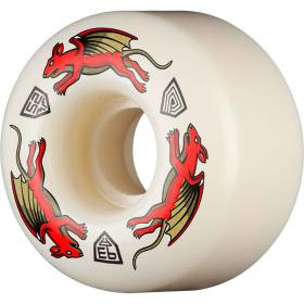 52mm x 34mm 93a Powell Peralta Dragon Formula Nano Rats Skateboard AV4 Wheels - Natural