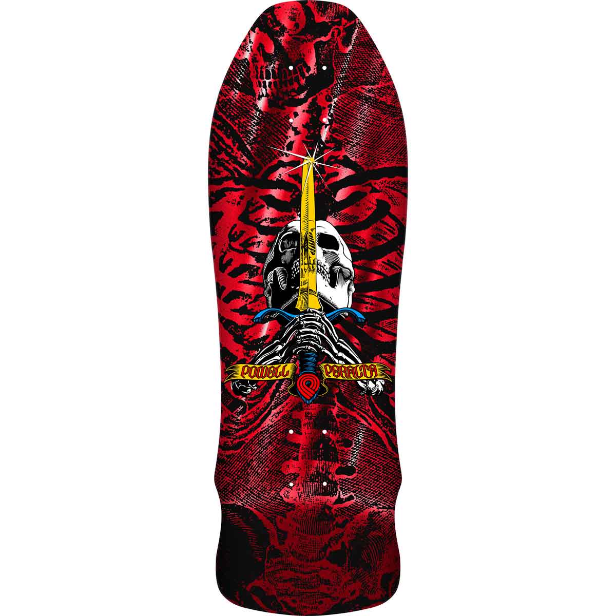 Powell Peralta Geegah Skull & Sword Re-Issue Skateboard Deck - Red