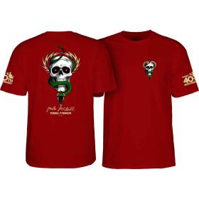 Powell Peralta Mike McGill Skull & Snake 40th Anniversary T-Shirt - Garnet
