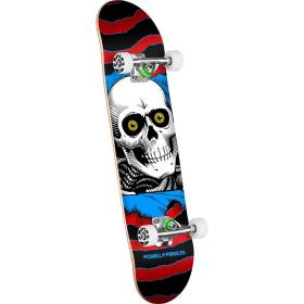 Powell Peralta Ripper Birch Complete Skateboard - Red Stain/Blue 7x28